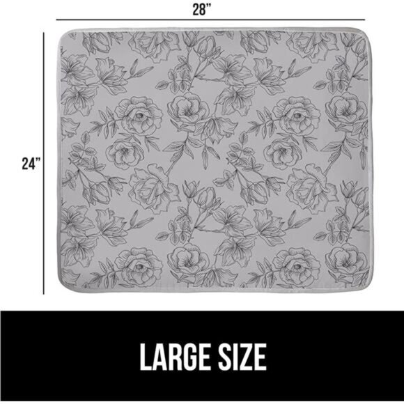 New Portable Ironing Mat, Magnetic Pad, Scorch Resistant, 28x24 Gray Floral - Picture 6 of 7